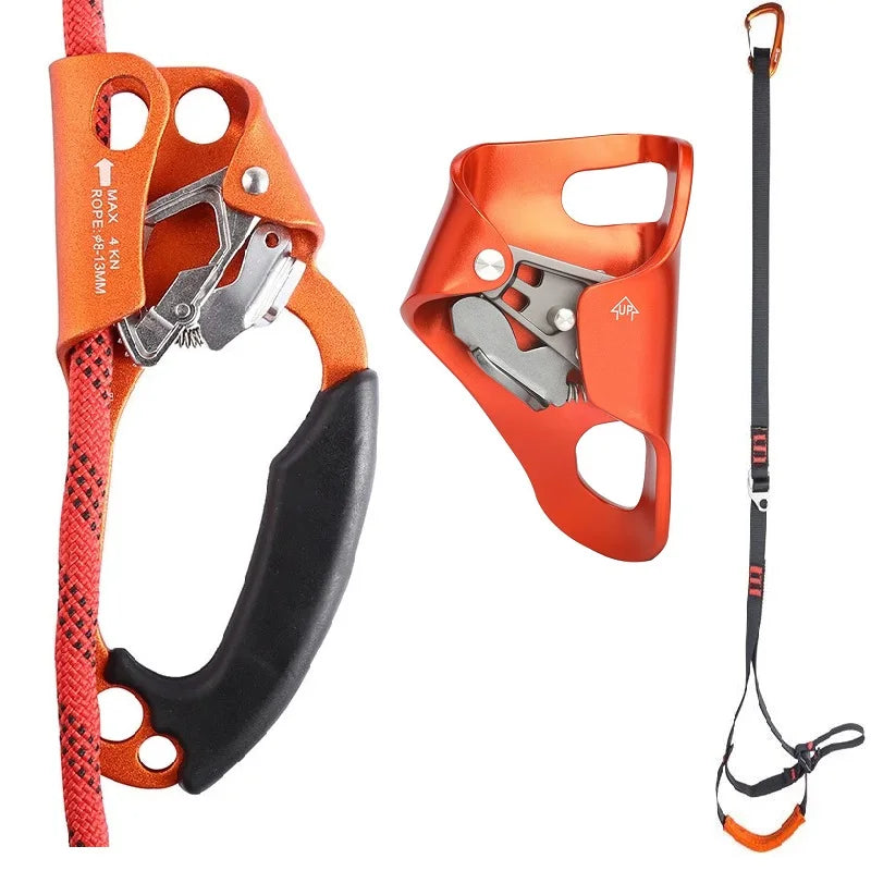 Outdoor Rock Climbing Hand Ascender – Left & Right Hand SRT Rope Ascend Device Mountaineering Tool