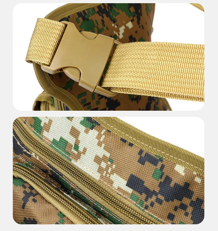Camouflage Motorcycle Drop Leg Bag – Waterproof, Multifunctional Waist Bag for Travel, Hiking & Outdoor Riding