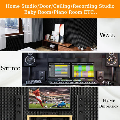 TOUO Acoustic Foam Panels 6–48 Pack Studio Soundproof Wall Panels – Sound Absorbing Sponge for Home, KTV & Recording Rooms