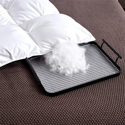 Premium White Goose Down Comforter – Winter Warm Feather Duvet, Lightweight & Cozy, Queen/King Size, Pinch Pleated 3D Design