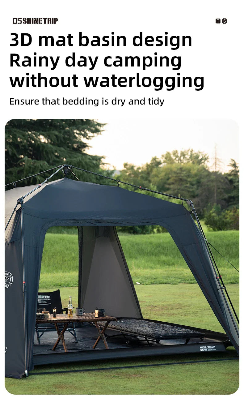 ShineTrip Oversized Dome Tent – Quick Setup, Waterproof & Sunproof Silver-Coated Canopy for Camping (05 Series)