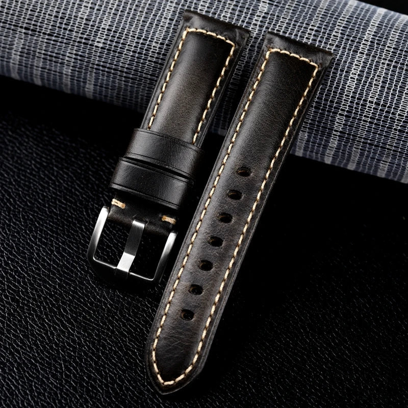 Genuine Calfskin Leather Watch Strap – 20mm & 22mm for Huawei Watch GT 4/3, Amazfit GTR & Galaxy Watch 5/6