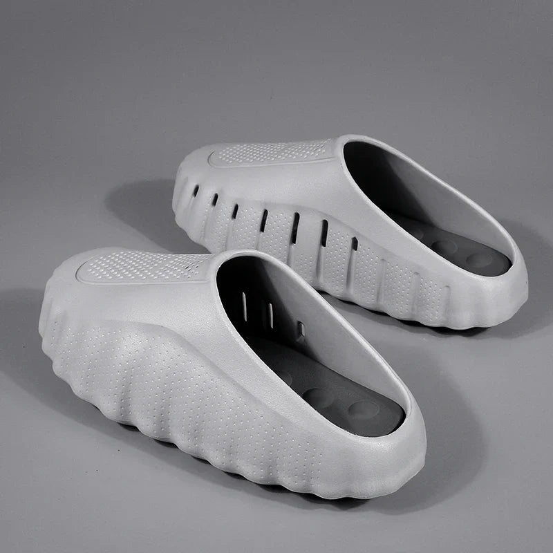 Men’s Outdoor Slide Sandals - Soft Thick Sole Breathable Non-Slip Summer Slippers