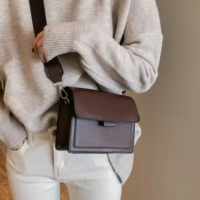 Classic PU Leather Crossbody Bag for Women – Fashion Shoulder Messenger, Travel Handle Flap Handbag