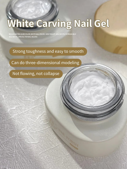 12ml Thick Light Carving Glue – Soft Candy Gel for Ice Flower Style, Non-Washable Armor Oil Glue for Nail Salon Use