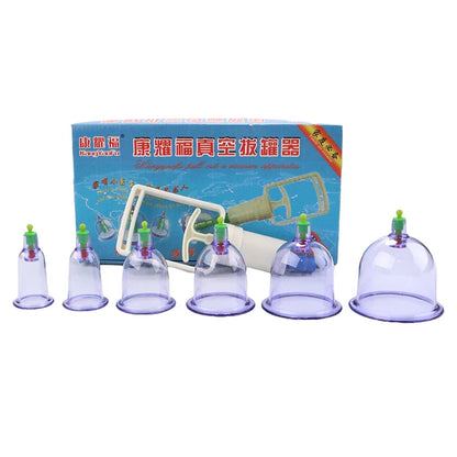 12/6 Pcs Jar Vacuum Cupping Set – Meridian Therapy & Acupuncture Suction Cups for Anti-Cellulite Body Massage