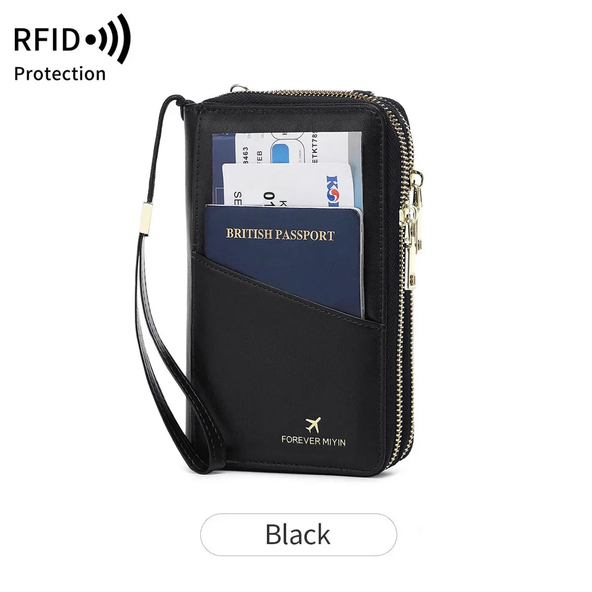 New Travel Passport Wallet – Fashionable Multi-Functional Double Zipper PU Leather Passport Cover with Clip