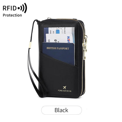 New Travel Passport Wallet – Fashionable Multi-Functional Double Zipper PU Leather Passport Cover with Clip