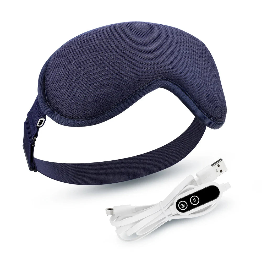 USB Heated Eye Mask with Vibration Massage – Relieve Eye Fatigue, Dry Eyes, and Promote Sleep for Home, Office & Travel