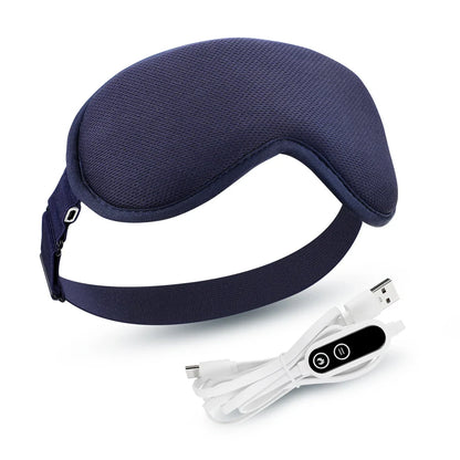 USB Heated Eye Mask with Vibration Massage – Relieve Eye Fatigue, Dry Eyes, and Promote Sleep for Home, Office & Travel