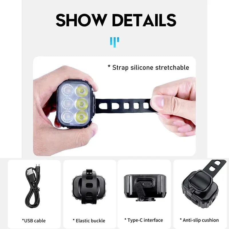 USB Rechargeable Bicycle Light Set – Waterproof LED Front Headlight & Rear Taillight for Mountain and Road Bikes