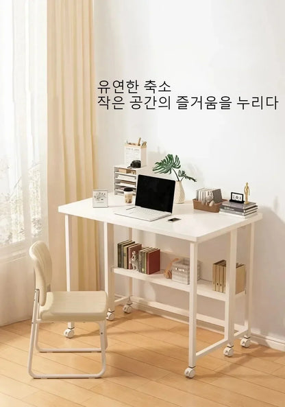 Foldable Computer Desk – Adjustable Laptop Desk for Home & Office, Space-Saving Multifunctional Folding Table