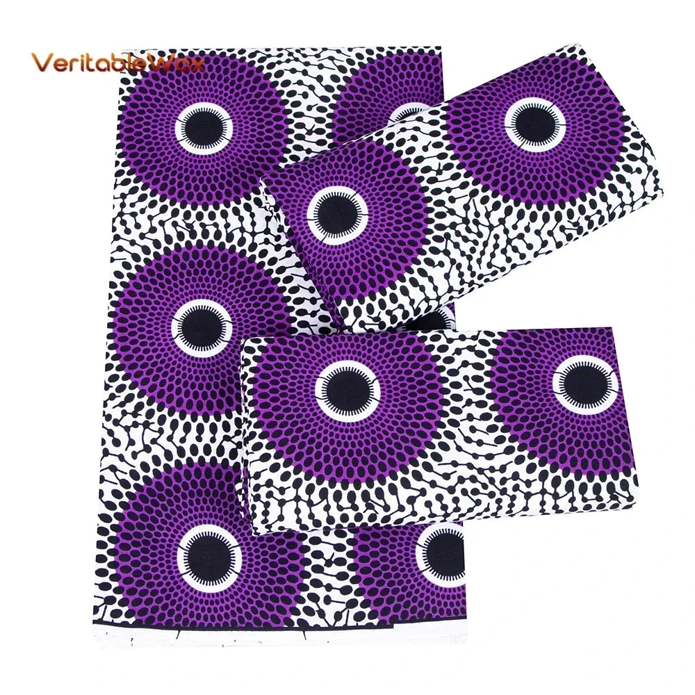 African Ankara Wax Print Fabric - 100% Cotton Real Wax African Patchwork Material for Dresses A-29