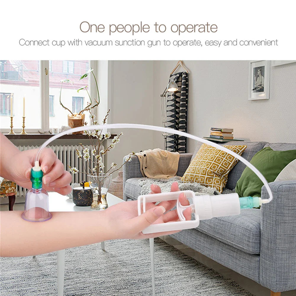 12/24-Cup Chinese Vacuum Cupping Therapy Set – Pull-Out Suction Massager for Pain Relief & Muscle Relaxation