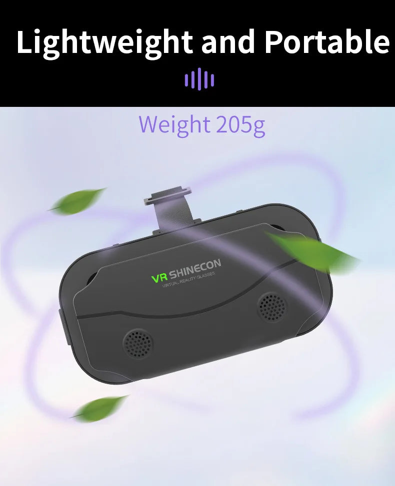 Shinecon 3D VR Headset – Virtual Reality Glasses with Helmet Lenses for Smartphones