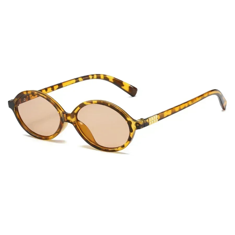 Women's Oval Sunglasses – Retro Small Frame UV400 Clear Lens Fashion Eyewear