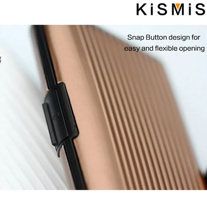 KISMIS RFID Metal Wallet – Business ID & Credit Card Protector for Men & Women, Card Holder with Package Box