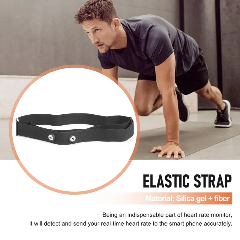 Chest Belt Strap for Heart Rate Monitors - Compatible with Polar, Wahoo, and Garmin Sports Wireless Monitors