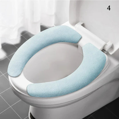 2-Pack Reusable Flannel Toilet Seat Cover Pads – Washable Warm Bathroom Seat Cushion Set