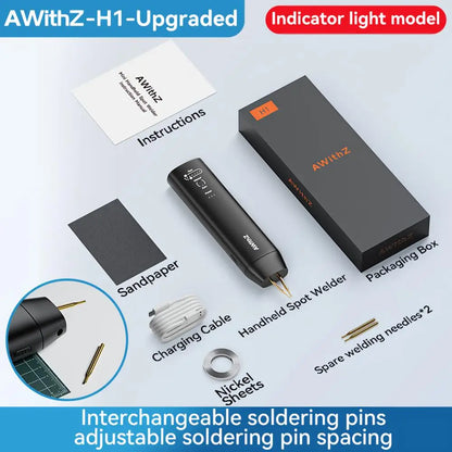 AWithZ Portable Handheld Spot Welder – DIY 90-Gear Adjustable Welding Machine for 18650 Lithium Batteries