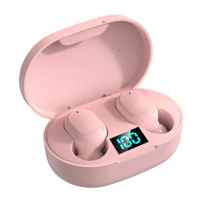 E6S TWS Wireless Bluetooth Earbuds – Waterproof Noise Cancelling Headset with LED Display & Mic