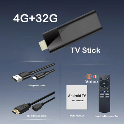 Q12 Mini TV Stick Android 14 – Quad-Core ATV Smart TV Box 4GB RAM 64GB/128GB ROM WiFi 2.4G & 5G Global Streaming