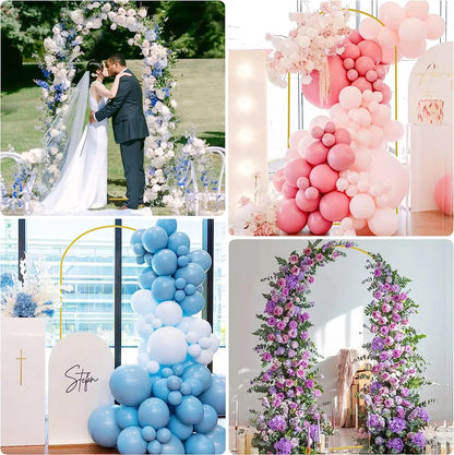 Gold Metal Arch Backdrop Stand - Balloon Frame Bow for Wedding, Birthday, Baby Shower & Graduation Decorations