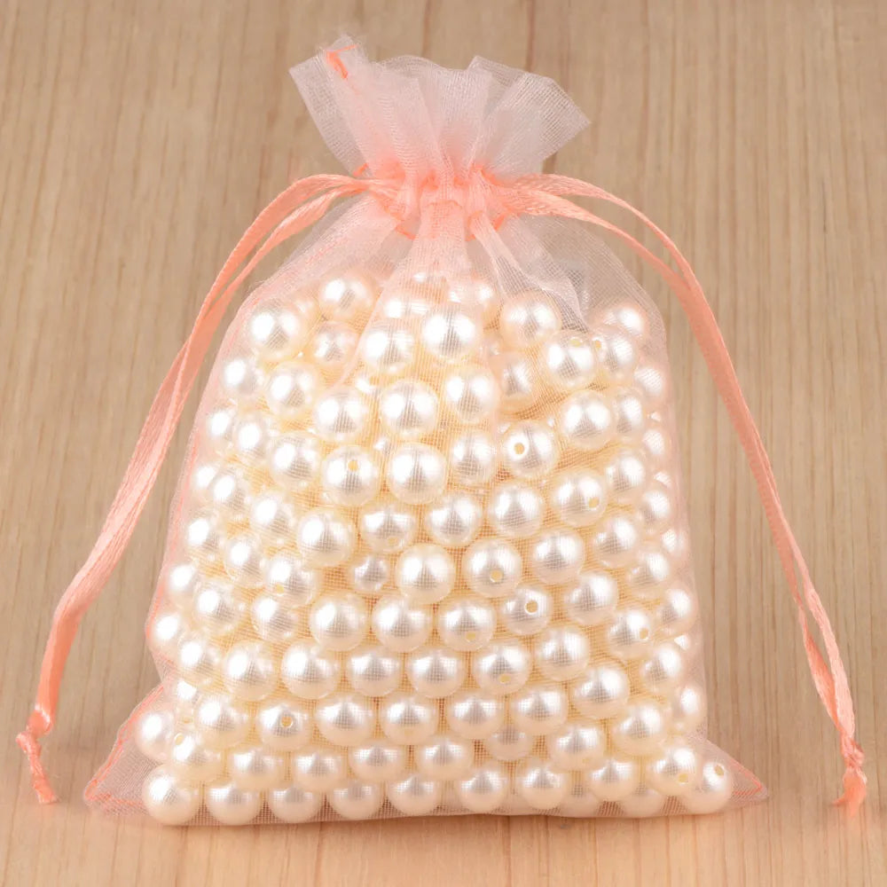100pcs Organza Gift Bags – 7×9, 9×12, 10×15, 13×18cm Wedding & Jewelry Pouches