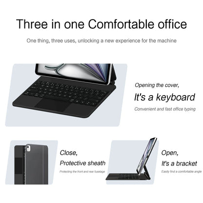 Magic Keyboard Case for iPad Air & Pro — 12.9/13-inch Smart Folio, Multi-Touch Magnetic Backlit Wireless Keyboard