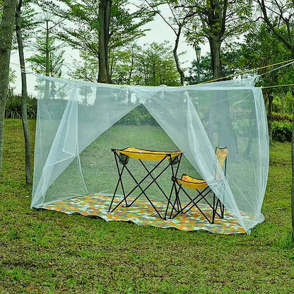 Large White Outdoor Camping Mosquito Net – Portable Insect-Proof Tent for Indoor & Bedroom Sleeping