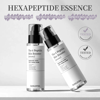 6 Peptide Essence Facial Skin Care Set — Collagen Anti-Aging, Brightening, Moisturizing & Nourishing Treatment