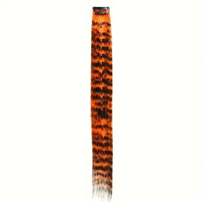 Colorful Feather Hair Extension - Clip-In Synthetic Hairpiece for Women Cosplay Y2K Style