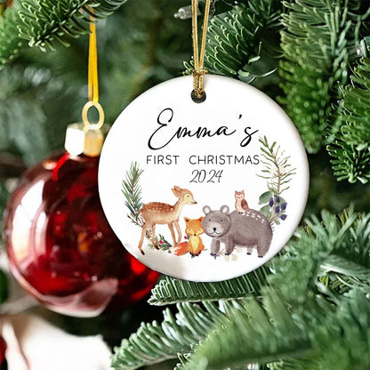 Personalized First Christmas Baby Ornament – Custom Ceramic Holiday Keepsake Gift