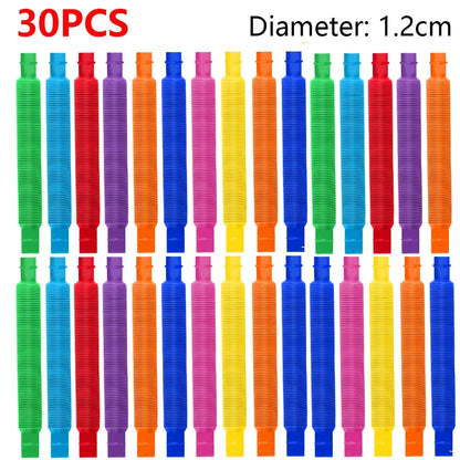 Colorful Pop Tubes Fidget Toys - Telescopic Sensory Stress Relief Toys for Kids & Adults