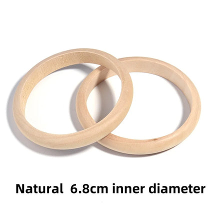 Women’s Elegant Natural Wood Square DIY Bracelet — Coffee Geometric Wooden Bangles Gift for Ladies