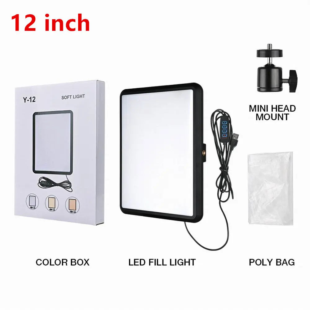 High Power 352-LED Video Light Panel – 2800K-7000K Adjustable Studio Fill Lamp with Light Stand for Live Streaming Photography