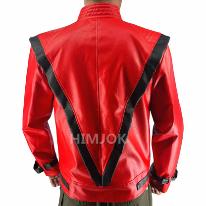 Michael Jackson Thriller Costume Jacket — Red Leather Jacket for Women & Men, Halloween & Christmas Party Outfit