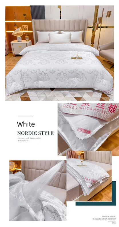 100% Natural Mulberry Silk Comforter - Summer Cool & Winter Warm Duvet, King, Queen, Twin & Single Bedding Quilt