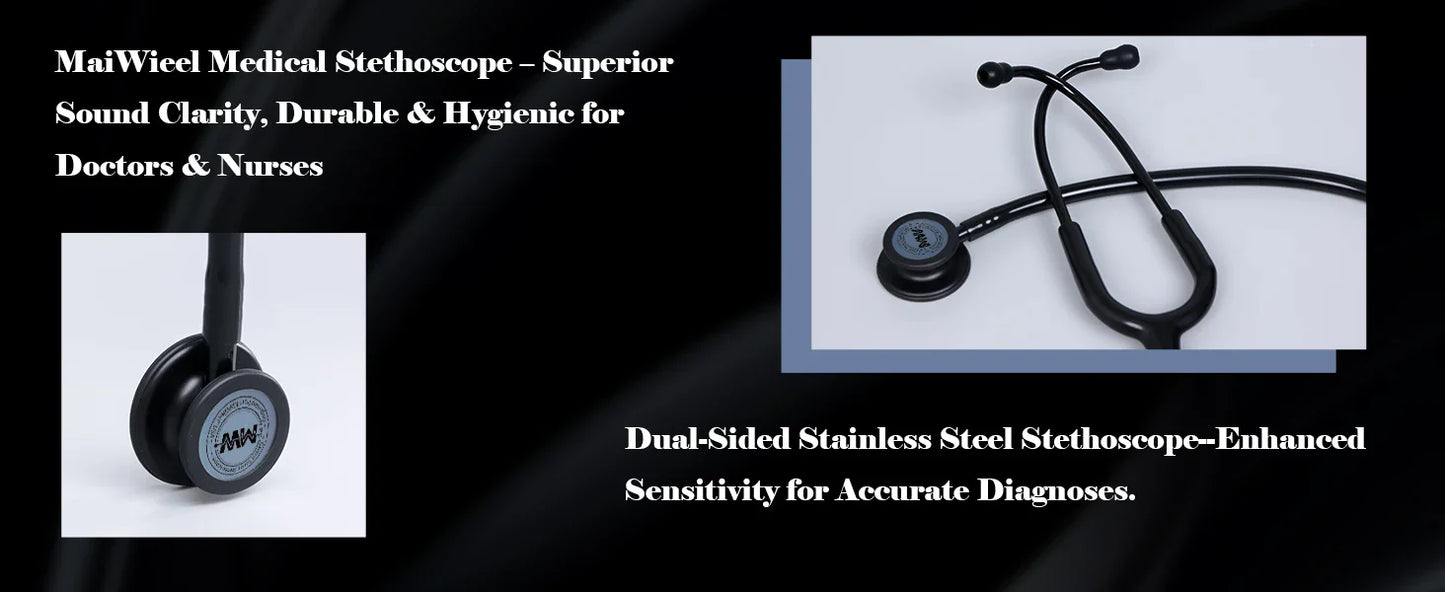 Portable Double-Sided Medical Stethoscope — Professional Cardiology Stethoscope for Doctors, Nurses, and Medical Use