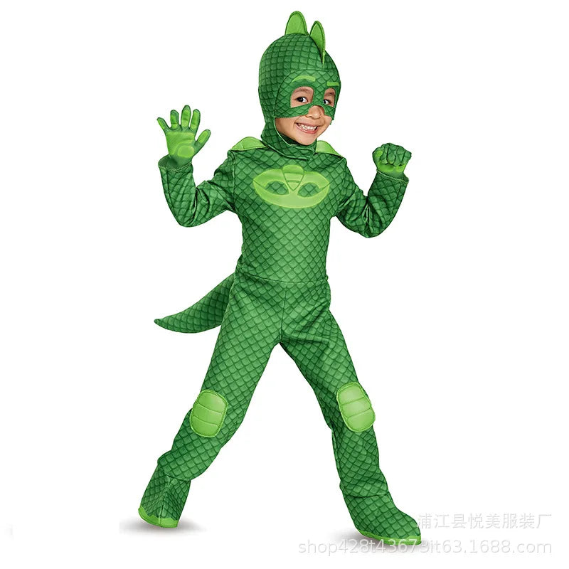 Kids Blue Pajama Hero Costume with Mask — Anime Cosplay Outfit for Boys & Girls