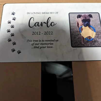 Personalized Pet Memorial Stake – Acrylic Grave Marker for Dog & Cat with Photo & Text