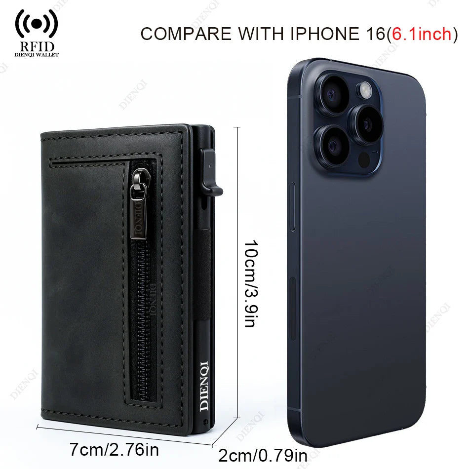 Luxury RFID Blocking Metal Card Holder – Slim Aluminium Wallet for Men, Minimalistic Credit Card & Money Bag