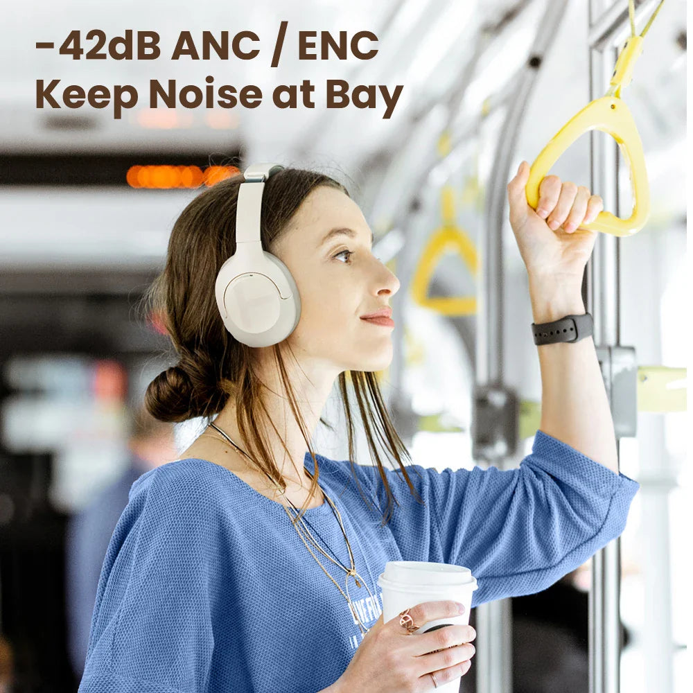 HAYLOU S35 ANC Wireless Headphones - Over-Ear Bluetooth 5.2, 42dB Active Noise Cancelling, 60-Hour Battery, 40mm Dynamic Driver