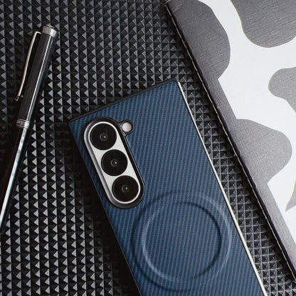 Luxury Carbon Fiber Magnetic Wireless Charging Case for Samsung Galaxy Z Fold 6/5/4/3 – MagSafe Compatible Bumper Cover