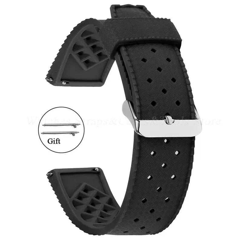 Premium Tropic Silicone Watch Strap – 20mm & 22mm Quick Release Waterproof Rubber Bracelet for Seiko, Oris & Omega