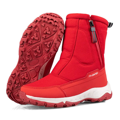 Large Winter Men’s Boots – Warm Plush Ankle High-Top Snow Boots, Sweat-Wicking Outdoor Sneakers