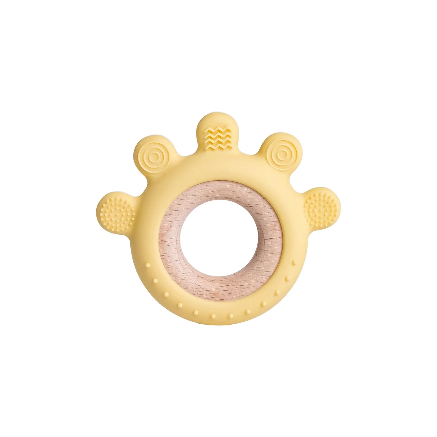 TYRY.HU Silicone Baby Teether - Cartoon Frog & Deer Teething Necklace Pendant for Infant Gum Relief Gift