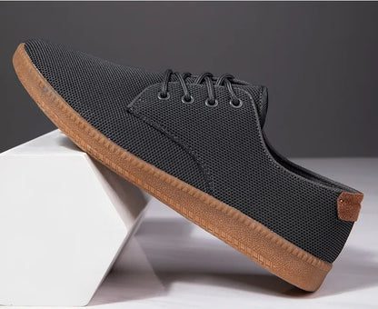 Men’s Canvas Casual Sneakers — Lightweight Slip-On Vulcanized Flats & Loafers, Comfortable Trainers Shoes