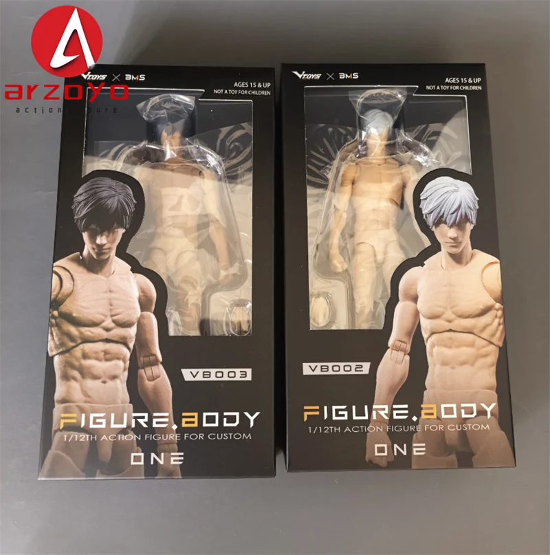 VTOYS X BMS 1/12 Male Muscle Action Figure — 16.5cm Super Flexible Joint Articulated Doll Model White & Yellow