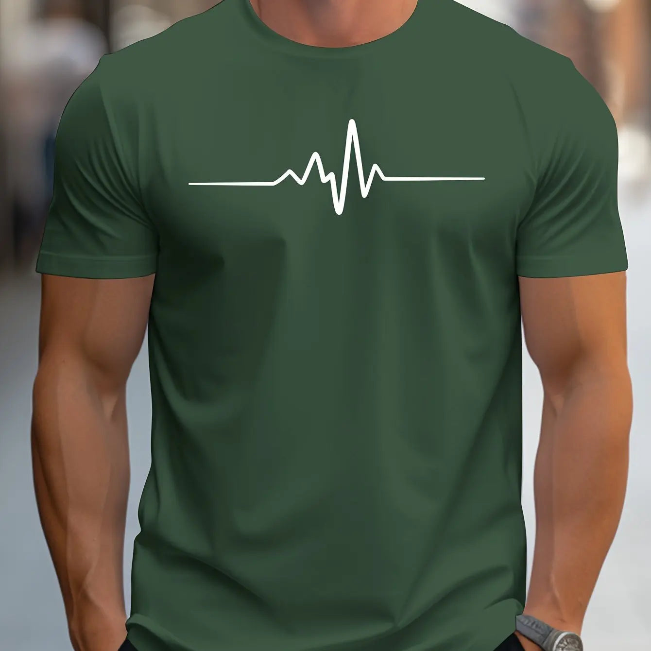 Men's 100% Cotton Summer T-Shirt – Creative Graphic Printed Slim Fit Casual Sports Round Neck Short Sleeve Top